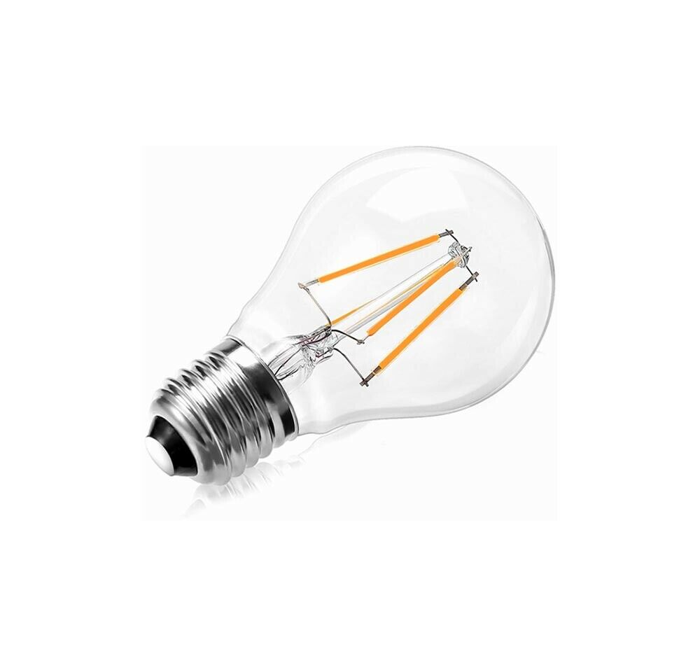 LAMPADINA LED LUCE CALDA 8W FILAMENTO IN VETRO TRASPARENTE E27 8 W E 27 A60-T8C