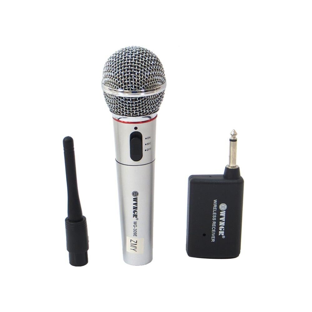 MICROFONO WIRELESS RICEVITORE ANTENNA CAVO KARAOKE MUSICA CANTO