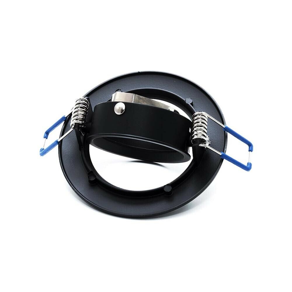 PORTA FARETTO DA INCASSO TONDO . SUPPORTO PORTAFARETTO ORIENTABILE P12 NERO