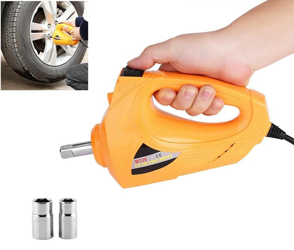 KIT CRIC ELETTRICO 12V SOLLEVATORE AUTO 2T AVVITATORE AD IMPULSI 1/2" 2 BUSSOLE
