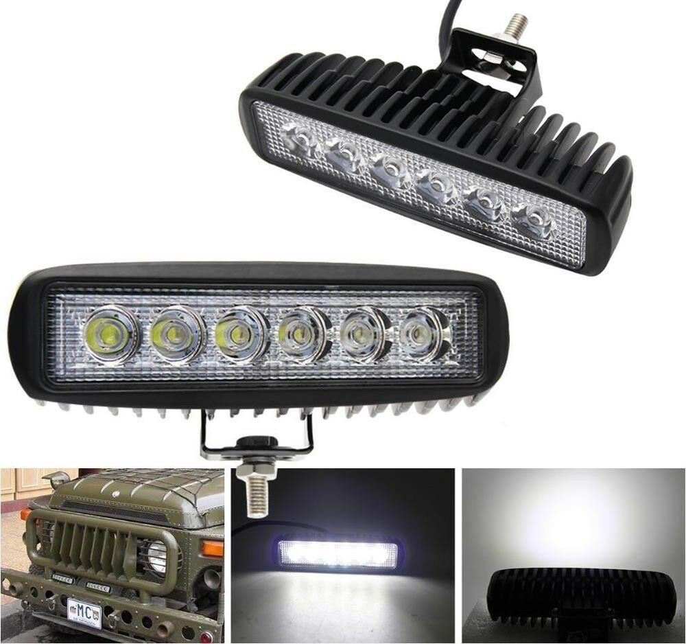 FARO 6 LED LAMPADA SUPPLEMENTARE PROFONDITA X AUTO JEEP FUORISTRADA 12V 18W IP68