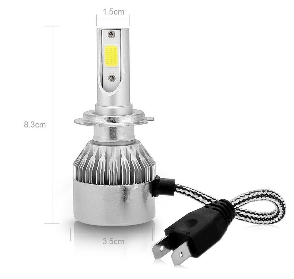 COPPIA LAMPADINE KIT FARI AUTO C6 H7 36 W LAMPADA COB LAMPADINA LED LUCE BIANCA