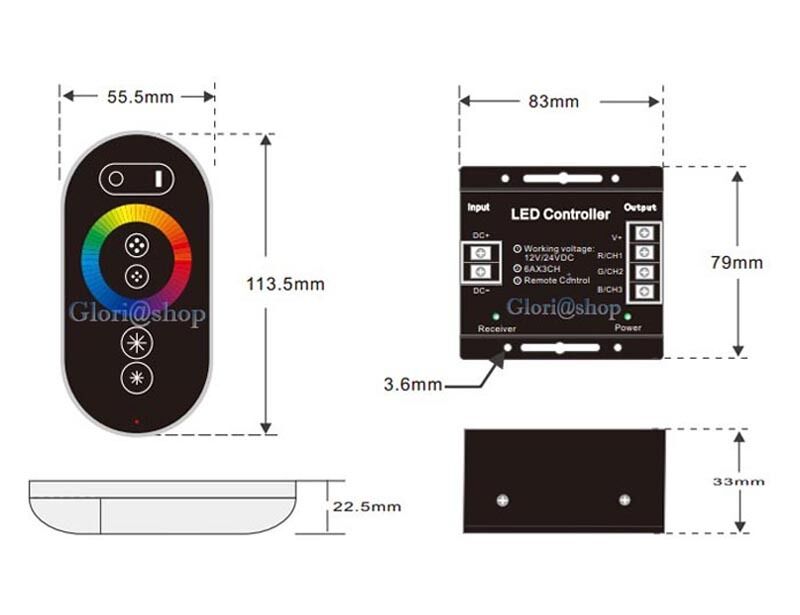 CENTRALINA TELECOMANDO PER STRISCIA LED RGB CONTROLLER WIRELESS 12V