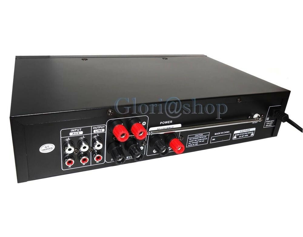 AMPLIFICATORE AUDIO EQUALIZZATORE STEREO BLUETOOTH KARAOKE FM 2 CH USB