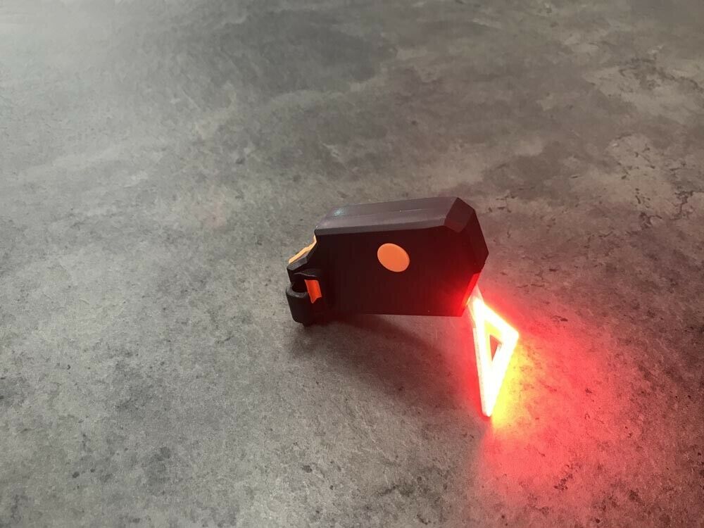 TRIANGOLO LAMPEGGIANTE SOS LUCE LED PER BICICLETTA SEGNALAZIONE POSIZIONE BICI