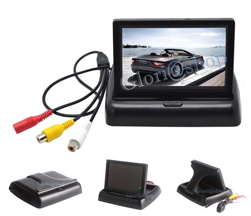MONITOR TFT 4,3" POLLICI A COLORI PER RETROMARCIA AUTO CAMPER SCOMPARSA