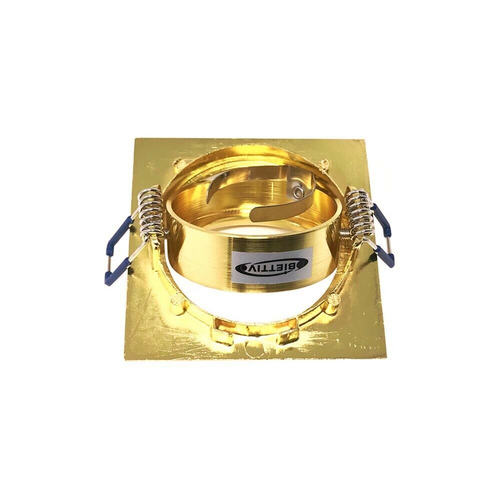 PORTA FARETTO A INCASSO QUADRATO . PORTAFARETTO SUPPORTO ORIENTABILE COLOR ORO P20