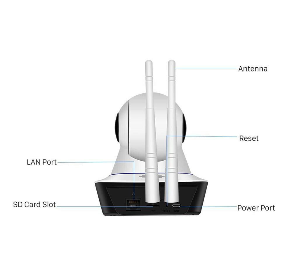 TELECAMERA HD 1080P WIFI IP CAMERA MICROFONO IR MOTORIZZATA RETE LAN INTERNET