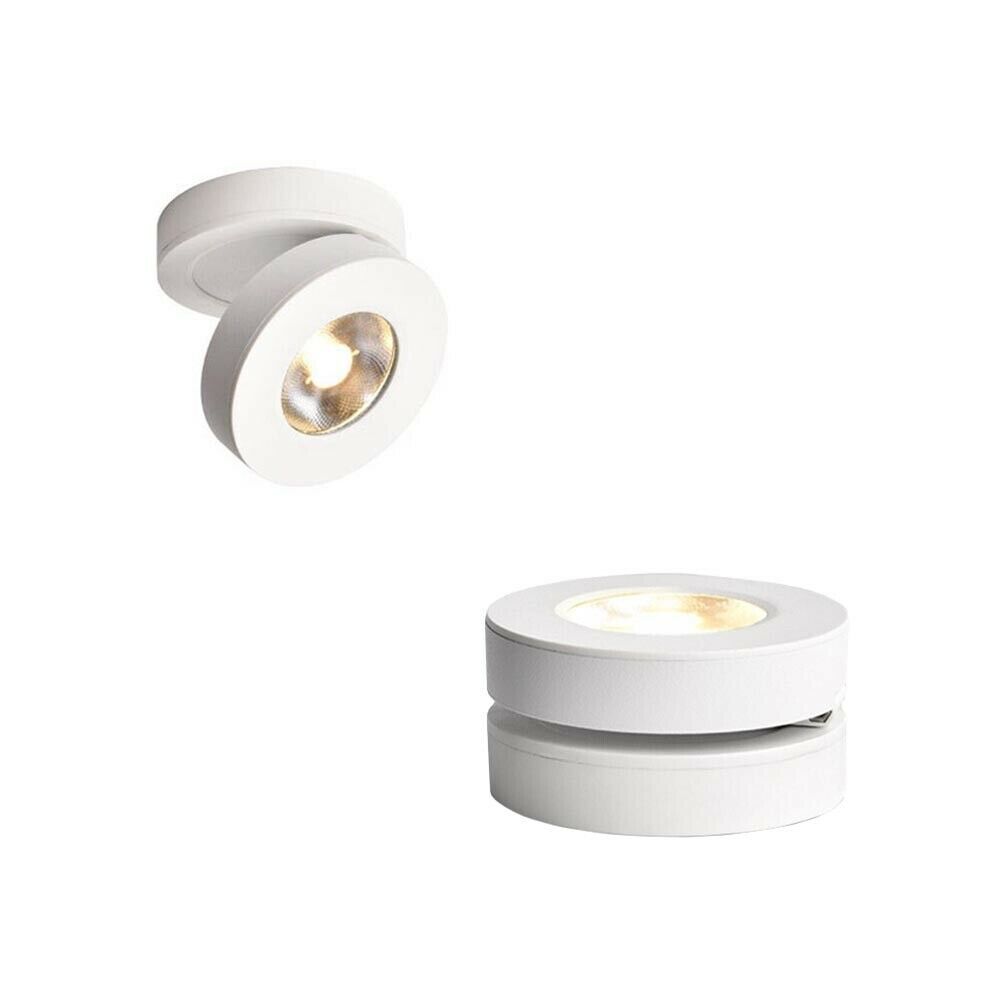 FARETTO LED 7 WATT DA SOFFITTO ORIENTABILE GIREVOLE 360° FARO LUCE CALDA F7WBC