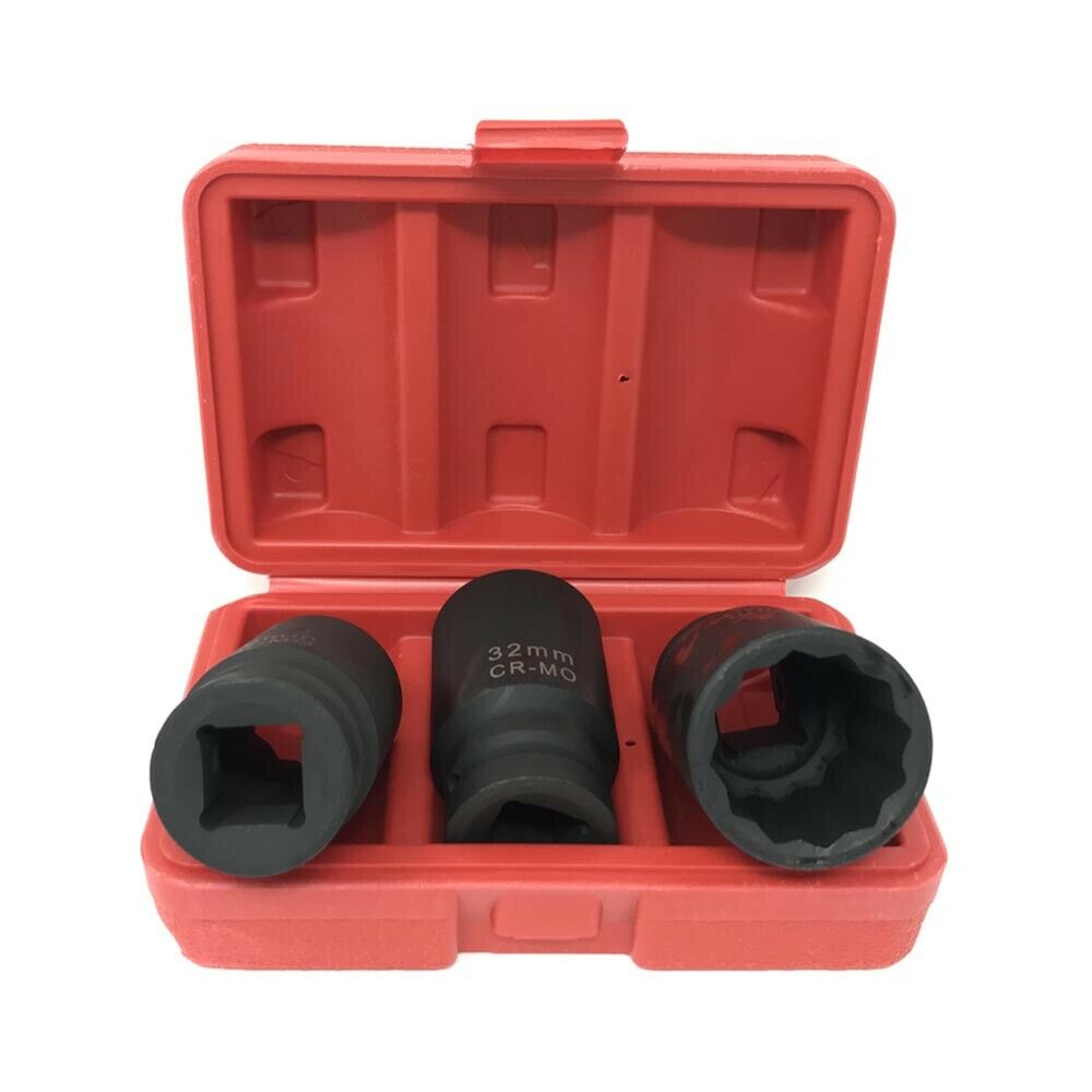 KIT 3 BUSSOLE AD IMPATTO PER AVVITATORE 3/4 BOCCOLE 30 32 36 MM LUNGHEZZA 8 CM