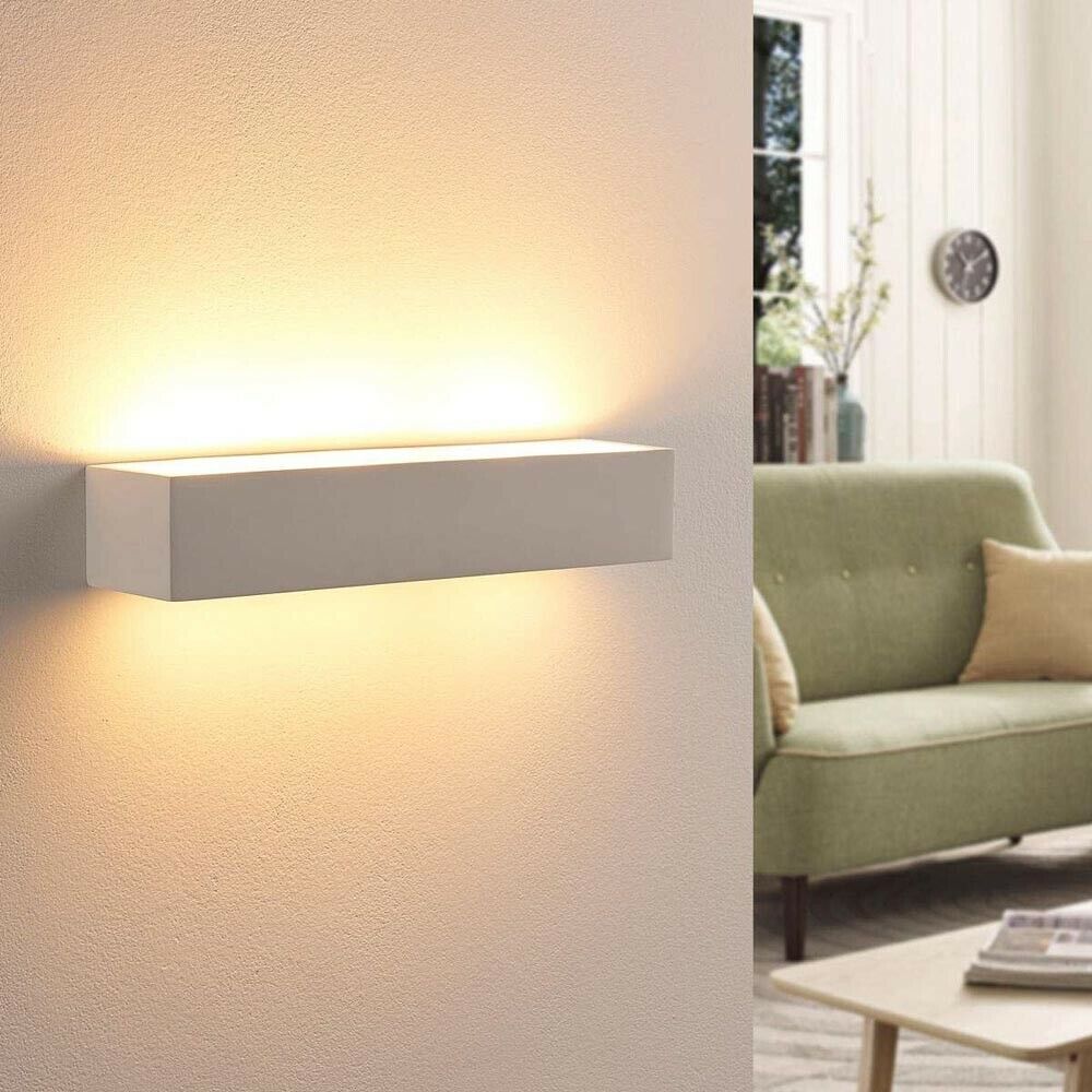 APPLIQUE IN GESSO LAMPADA DA PARETE 2 PORTA LAMPADINA E14 VERNICIABILE E06