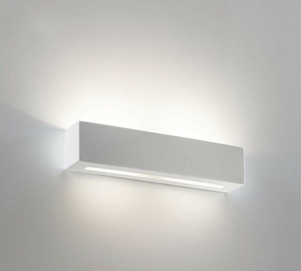 APPLIQUE IN GESSO LAMPADA DA PARETE 2 PORTA LAMPADINA E14 VERNICIABILE E06