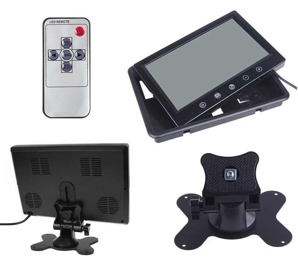 MONITOR LCD 9" PER TELECAMERA RETROMARCIA AUTO AV1 AV2 HD TFT TOUCH