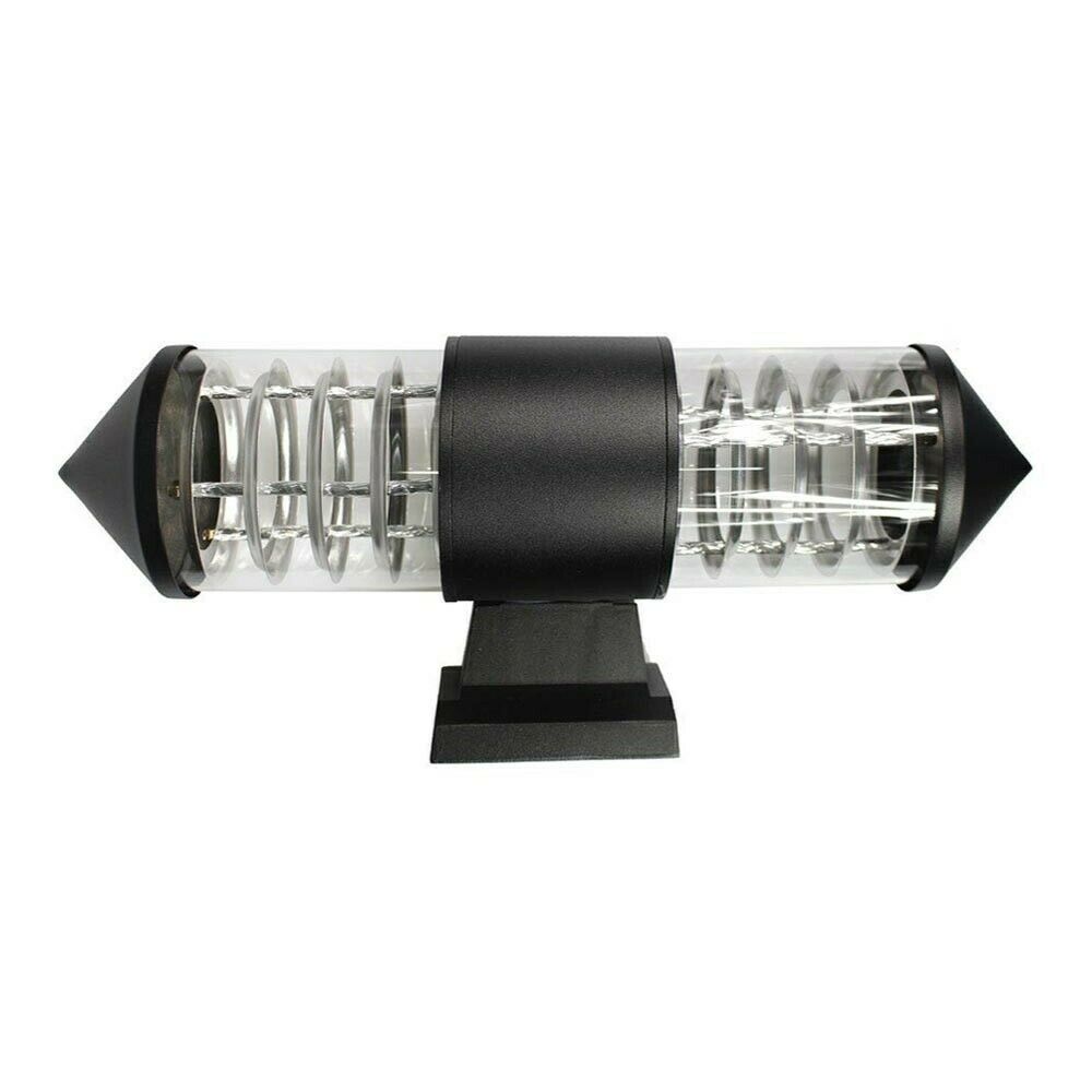 APPLIQUE A DOPPIA EMISSIONE DA PARETE ESTERNO ATTACCO PER LAMPADINA E27 NERO
