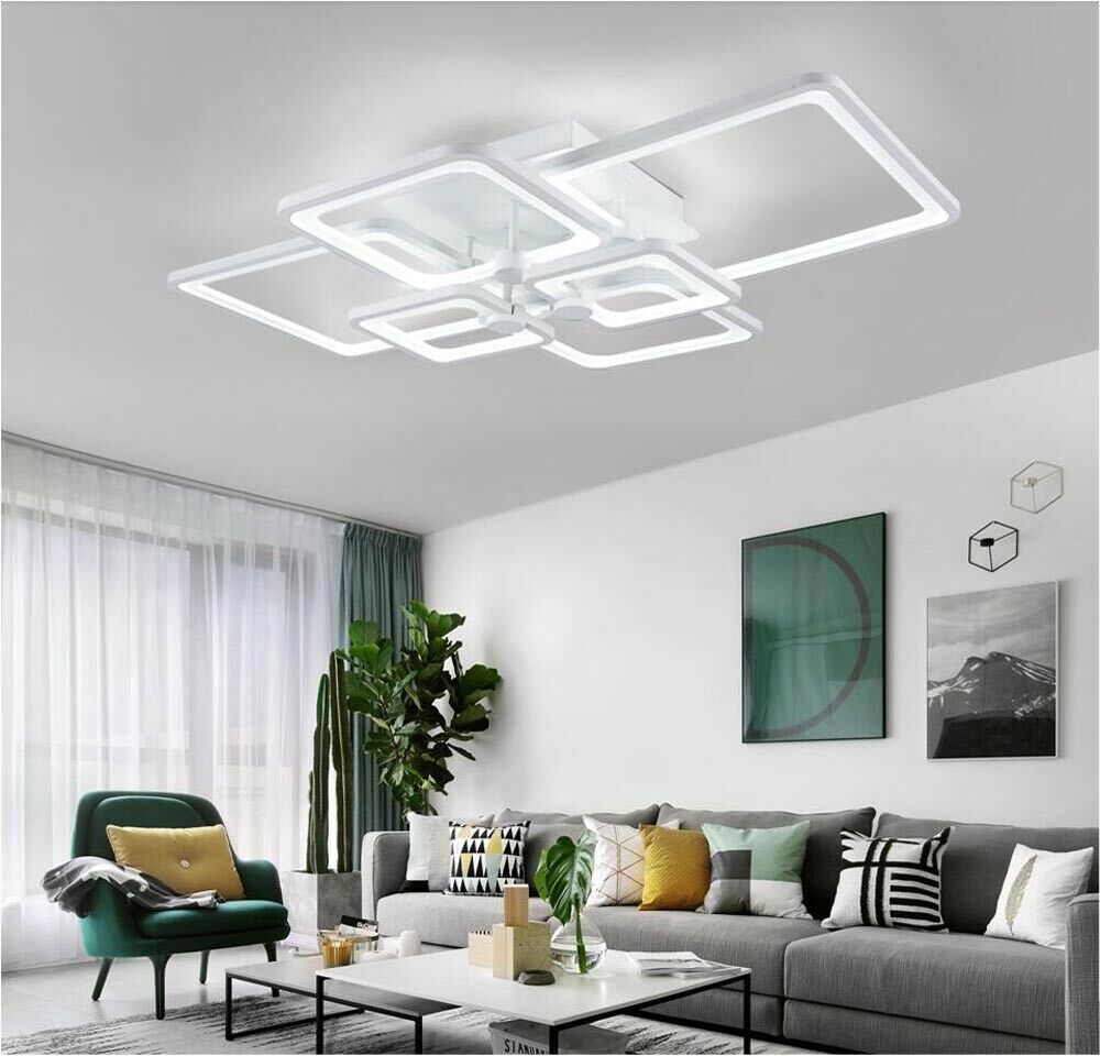 PLAFONIERA LED LUCE BIANCA 6500K LAMPADARIO 6 QUADRATI 70 WATT QUADRATO MODERNO