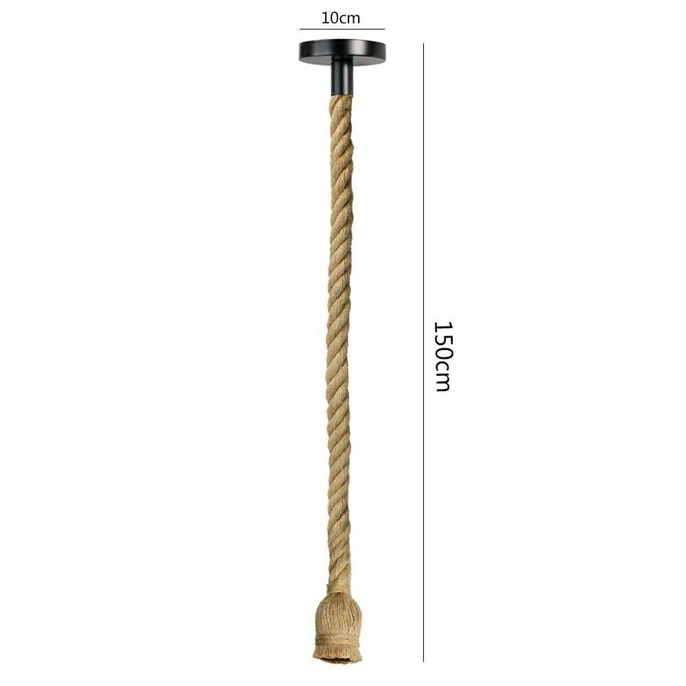 PORTALAMPADA IN CANAPA LAMPADARIO CORDA 150 CM PORTA LAMPADINA E27 X NEGOZIO BAR