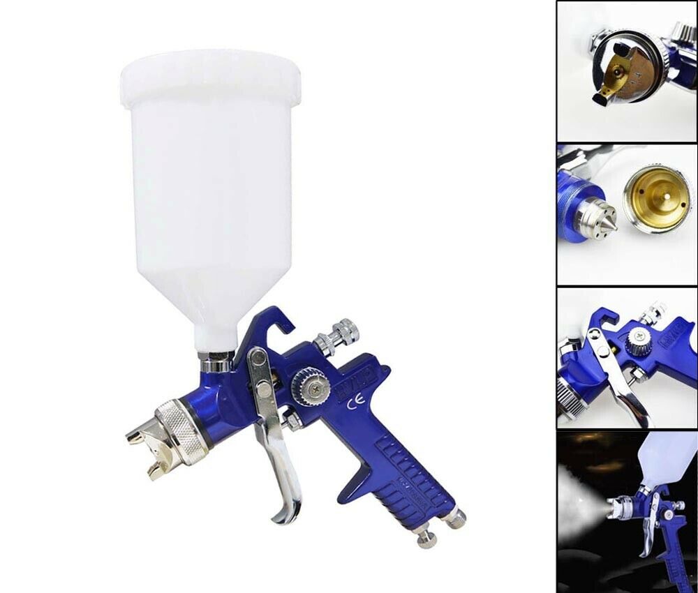 AEROGRAFO VERNICIATURA PISTOLA ARIA COMPRESSA UGELLO 1,4MM COPPA X VERNICE 600ML