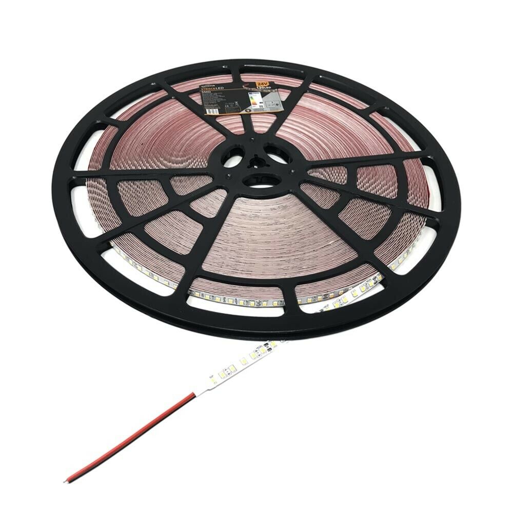 STRISCIA LED LUCE CALDA 3000K STRIP ADESIVA 50 MT 24V BOBINA 6000 SMD 2835