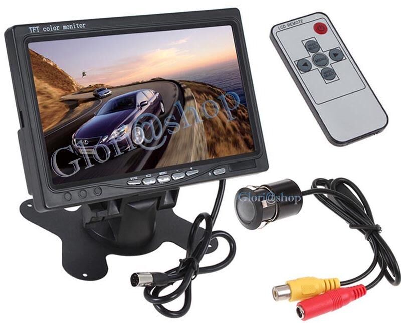 KIT MONITOR 7" MINI TELECAMERA A FORMA SENSORE PARCHEGGIO RETROMARCIA AUTO