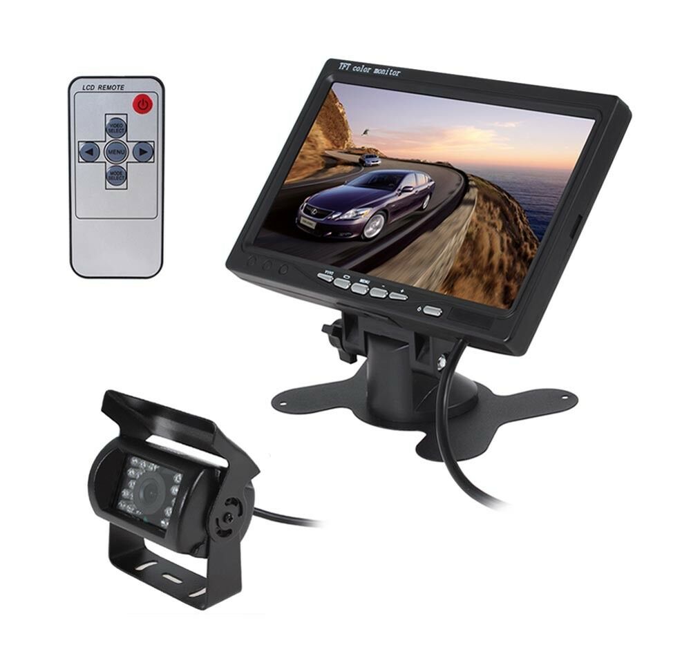 KIT MONITOR 7" POLLICI TELECAMERA . 18 LED RETROCAMERA CAMERA CCD RETROMARCIA
