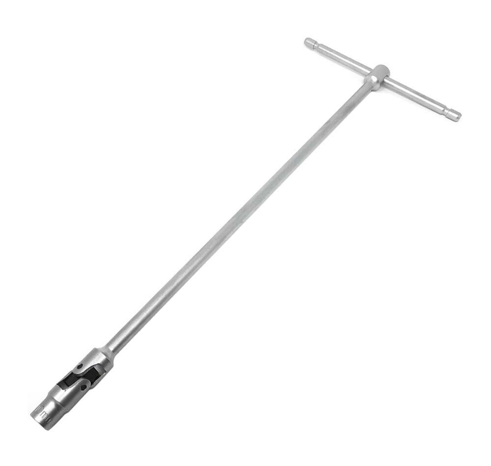 CHIAVE BUSSOLA 10 MM DOPPIO SNODO TESTA SNODABILE MANIGLIA A T LUNGA 44 CM