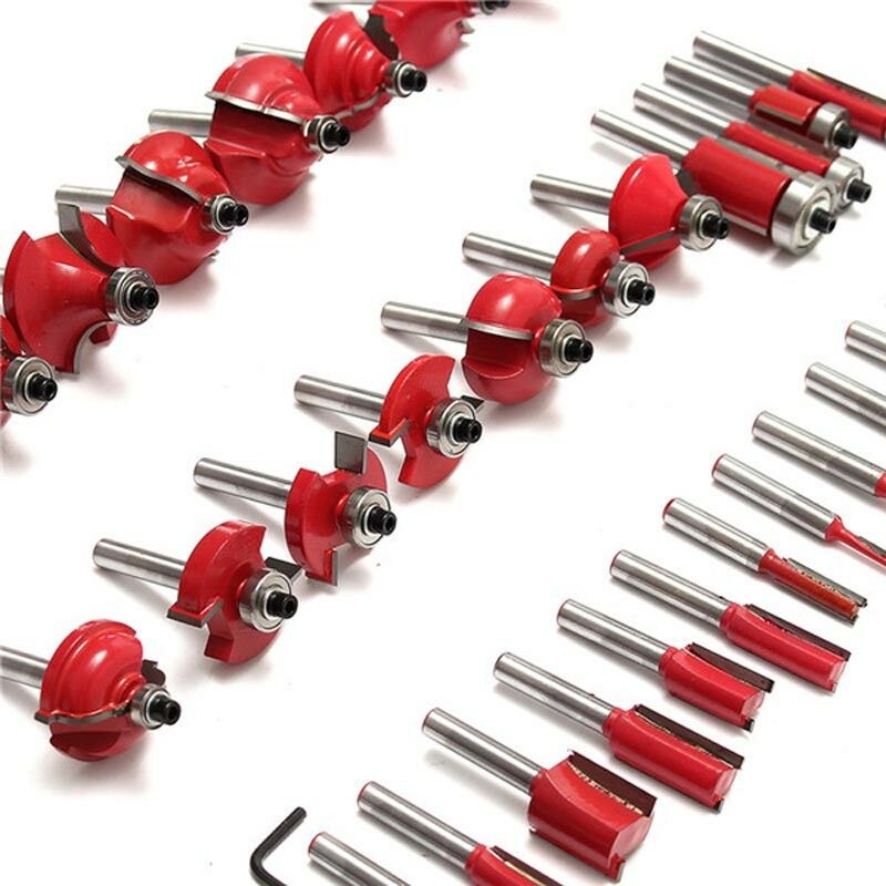 FRESE LEGNO GAMBO 8 MM X PANTOGRAFO CORNICI SET KIT 35 FRESA IN VALIGETTA