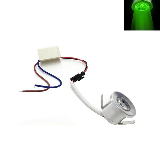 FARETTO LED 1W A INCASSO SILVER PUNTO LUCE VERDE