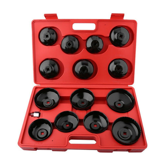 CHIAVI FILTRO OLIO AUTO KIT CHIAVE A TAZZA 15 PZ SVITA TUTTI MODELLI UNIVERSALE