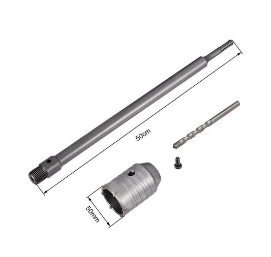 FRESA A TAZZA 50 MM ASTA PROLUNGA 50 . CM PER TRAPANO ATTACCO SDS PLUS