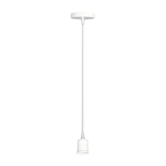 PORTALAMPADA LAMPADARIO A SOSPENSIONE PORTA LAMPADINA E27 CAVO 120 MM BIANCO