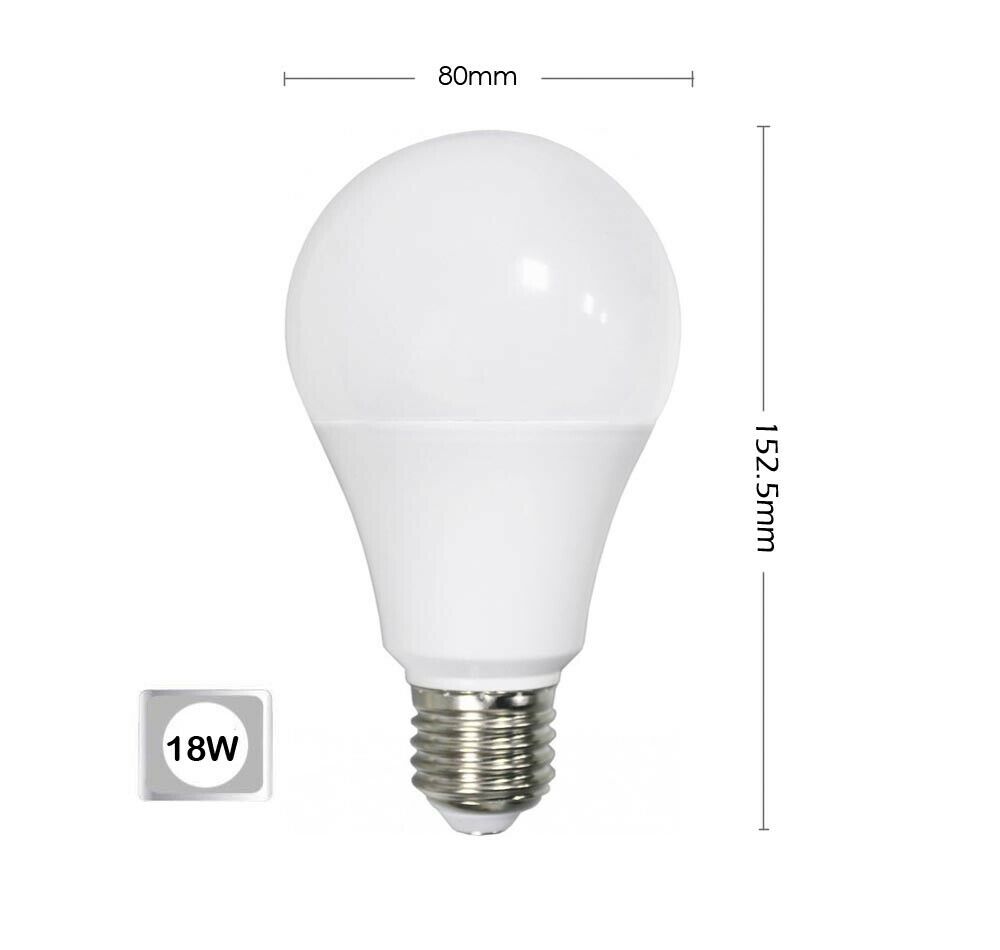LAMPADINA LED 18 W LAMPADA GLOBO SFERA LUCE CALDA E27 A80