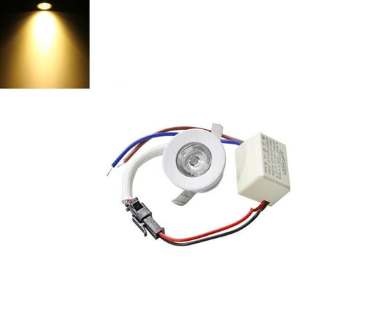 FARETTO LED 1 W A INCASSO MINI PUNTO LUCE CALDA 3000K BORDO BIANCO