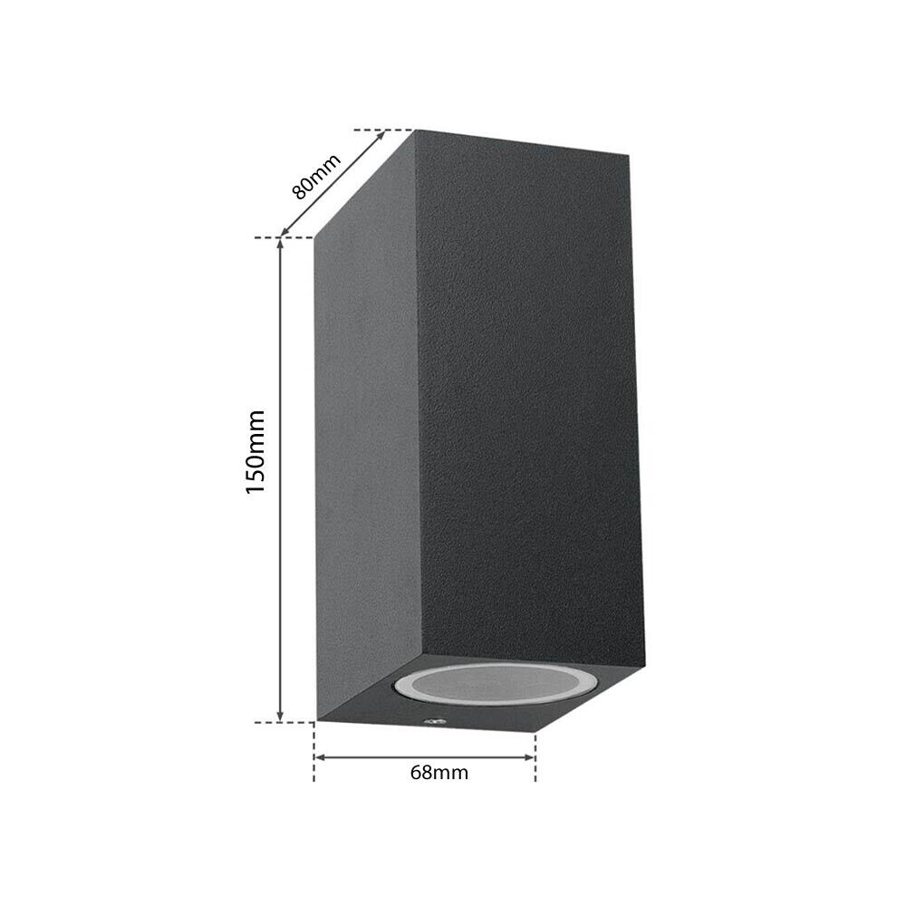 APPLIQUE DA PARETE INTERNO ESTERNO IP65 PORTA FARETTO GU10 ES55N NERO