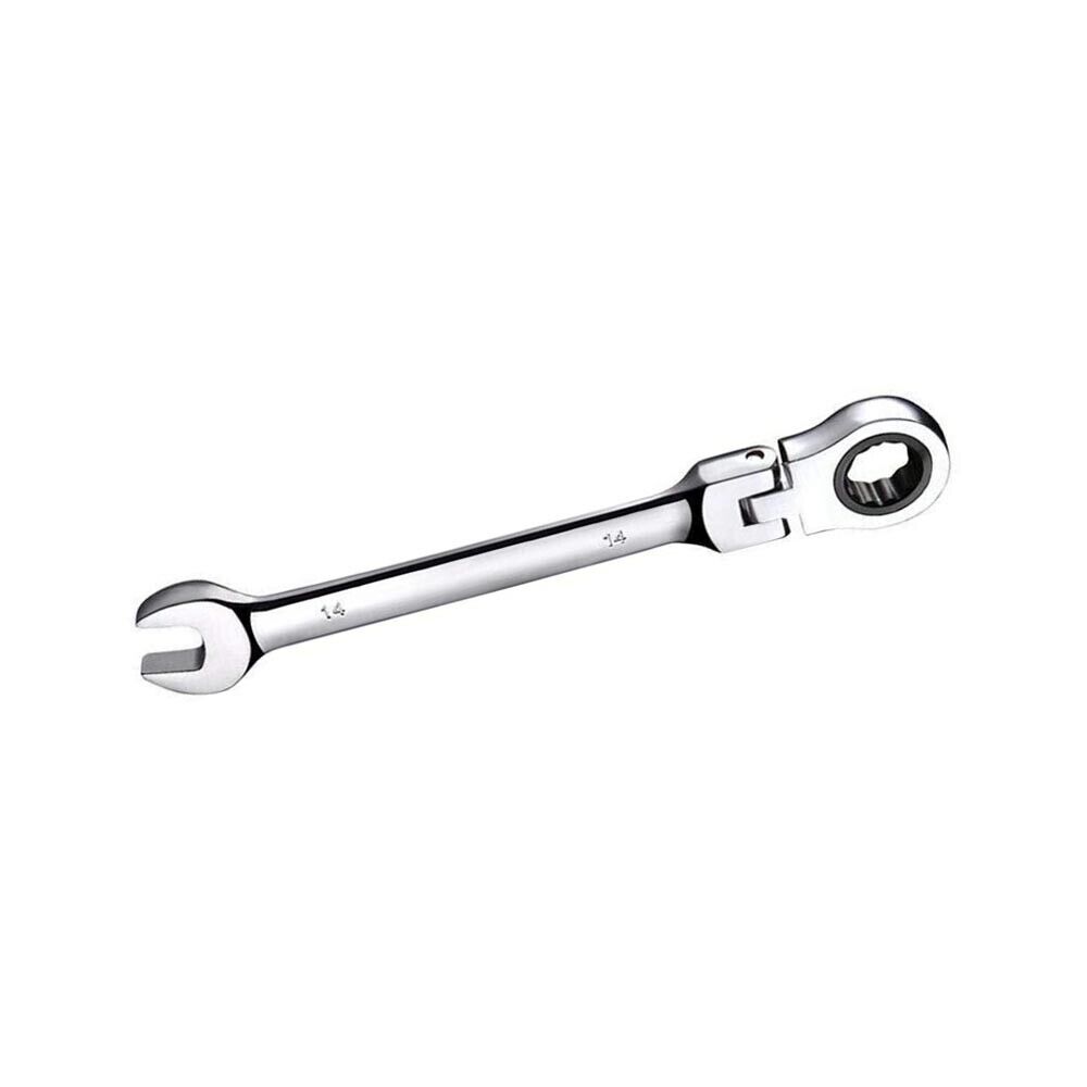 CHIAVE A SNODO 14 MM CRICCHETTO NERO A 12 DENTI TESTA GIREVOLE 180°