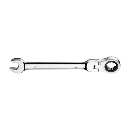 CHIAVE A SNODO CRICCHETTO NERO A 12 DENTI TESTA GIREVOLE 180° 17 MM