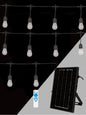 CATENA LUMINOSA PANNELLO SOLARE 10 LAMPADINE LAMPAD. E27 IMPERM. IP65 S20A-10M