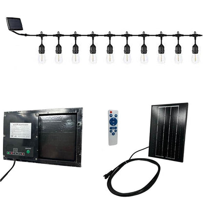 CATENA LUMINOSA PANNELLO SOLARE 10 LAMPADINE LAMPAD. E27 IMPERM. IP65 S20A-10M