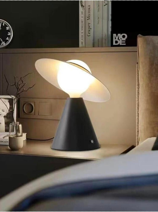 LAMPADA DA TAVOLO SCRIVANIA COMODINO LUME PORTA LAMPADINA E27 LUMETTO NERO