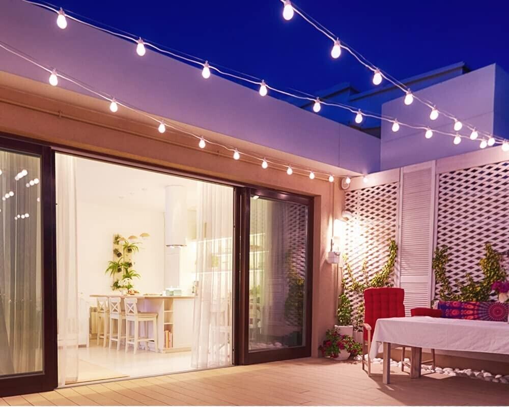 CATENA LUMINOSA 10 PORTA LAMPADA E27 CAVO 10 MT PROLUNGA ESTERNO IMPERMEABILE