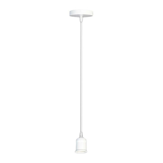 PORTALAMPADA LAMPADARIO A SOSPENSIONE PORTA LAMPADINA E27 CAVO 2 MT BIANCO