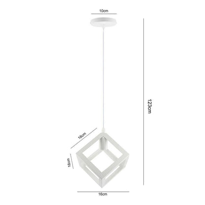 LAMPADARIO DA SOFFITTO A SOSPENSIONE A FORMA CUBO 3D PORTALAMPADA E27