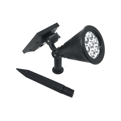 COPPIA FARO CON PANNELLO SOLARE RICARICABILE 7 WATT FARETTO LUCE BIANCA GIARDINO