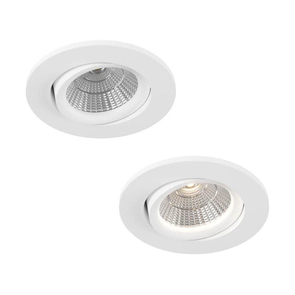 FARETTO LED COB 3 W LUCE CALDA 3000K A INCASSO ORIENTABILE BORDO BIANCO P-45-BC