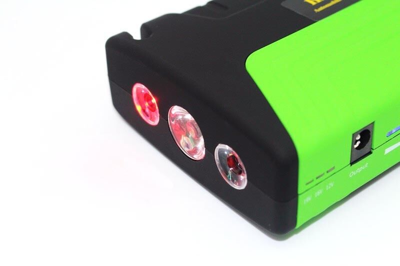 AVVIATORE BATTERIE AUTO DI EMERGENZA JUMP STARTER CAVI BATTERIA RICARICABILE