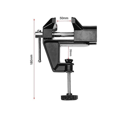 MORSA DA BANCO 50 MM MORSETTO GIREVOLE BASE FISSA DA TAVOLO