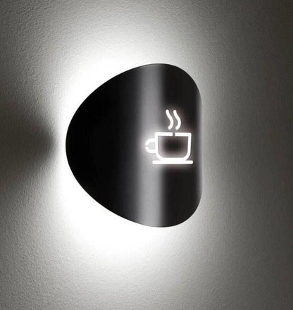 APPLIQUE A PARETE CON DISEGNO TAZZA DEL CAFFÈ LAMPADA ATTACCO G9 NERO