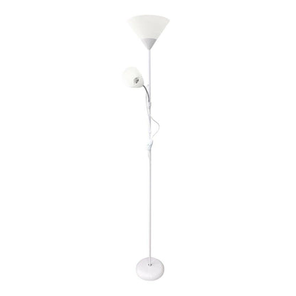 LAMPADA PIANTANA DA TERRA 2 PORTA LAMPADINA E27 INTERRUTTORE ON OFF BIANCA