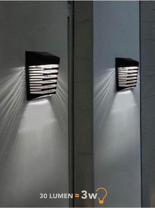 FARETTO LED LUCE BIANCA PANNELLO SOLARE RICARICABILE SENSORE CREPUSCOLARE 3 W