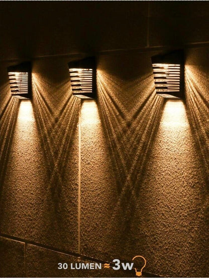 FARETTO LED PANNELLO SOLARE SENSORE CREPUSCOLARE APPLIQUE LUCE CALDA 3 W