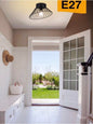 PLAFONIERA LAMPADARIO IN METALLO PORTA LAMPADINA E27 STILE MODERNO NERO C70N